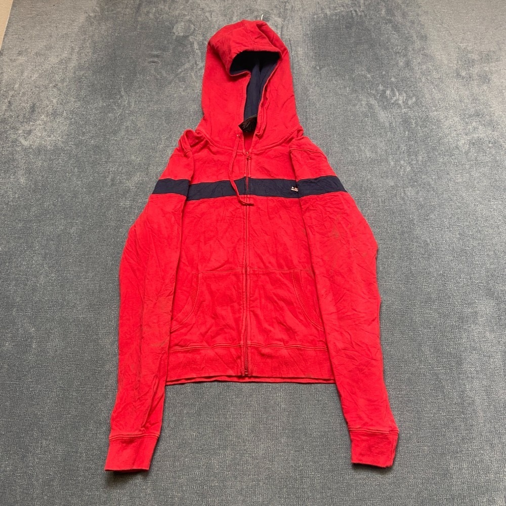 Polo Jeans Ralph Lauren Hoodie Womens Medium Red Cotton Full Zip Drawstring